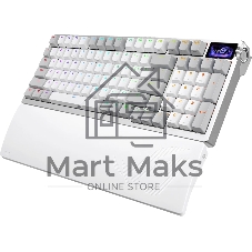 Клавиатура ASUS ROG Azoth 96 HE гибридная, USB Type-C, Bluetooth, радиоканал, белый