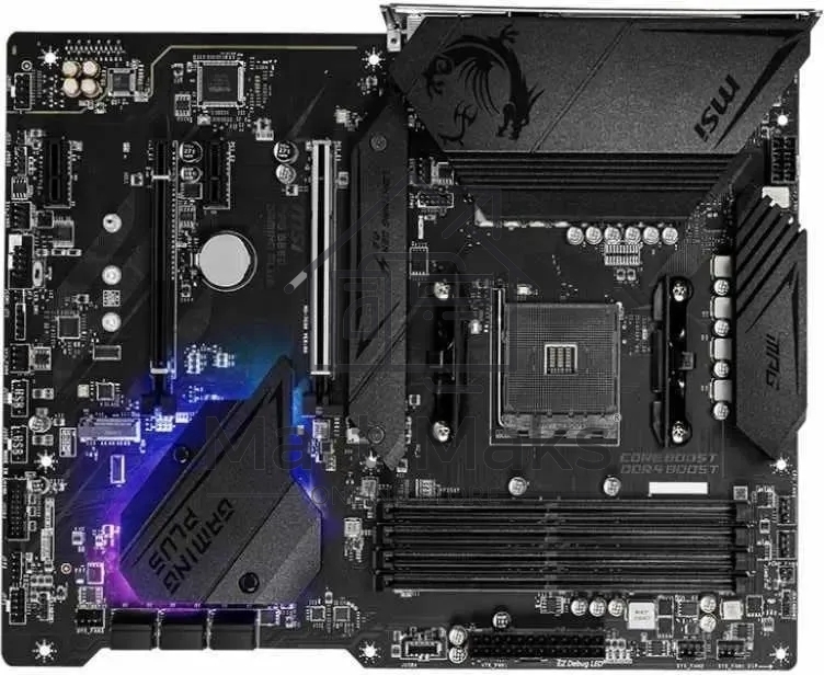 Материнская плата MSI MPG B550 GAMING PLUS, AM4, AMD B550, 4xDDR4, 6xSATA, 2xM.2, 1xPCI-E 4.0 x16, 1xPCI-E 3.0 x4, 2xPCI-E x1, 1xHDMI, 1xDP, 1x 1Gb LAN, 4xUSB-A 2.0, 2xUSB-A 3.2 Gen 1, 1xUSB-A 3.2 Gen 2, 1xUSB-C 3.2 Gen 2, 5x3.5 мм, 7.1, ATX