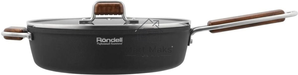 Сотейник Rondell Fjord RDA-1799, 28см, с крышкой, черный