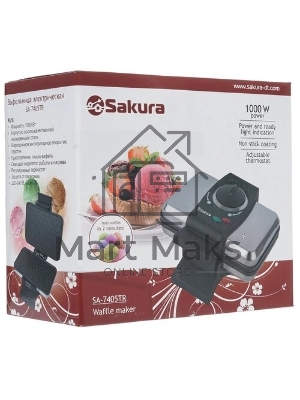 Вафельница SA-7405TR 1000Вт нерж 