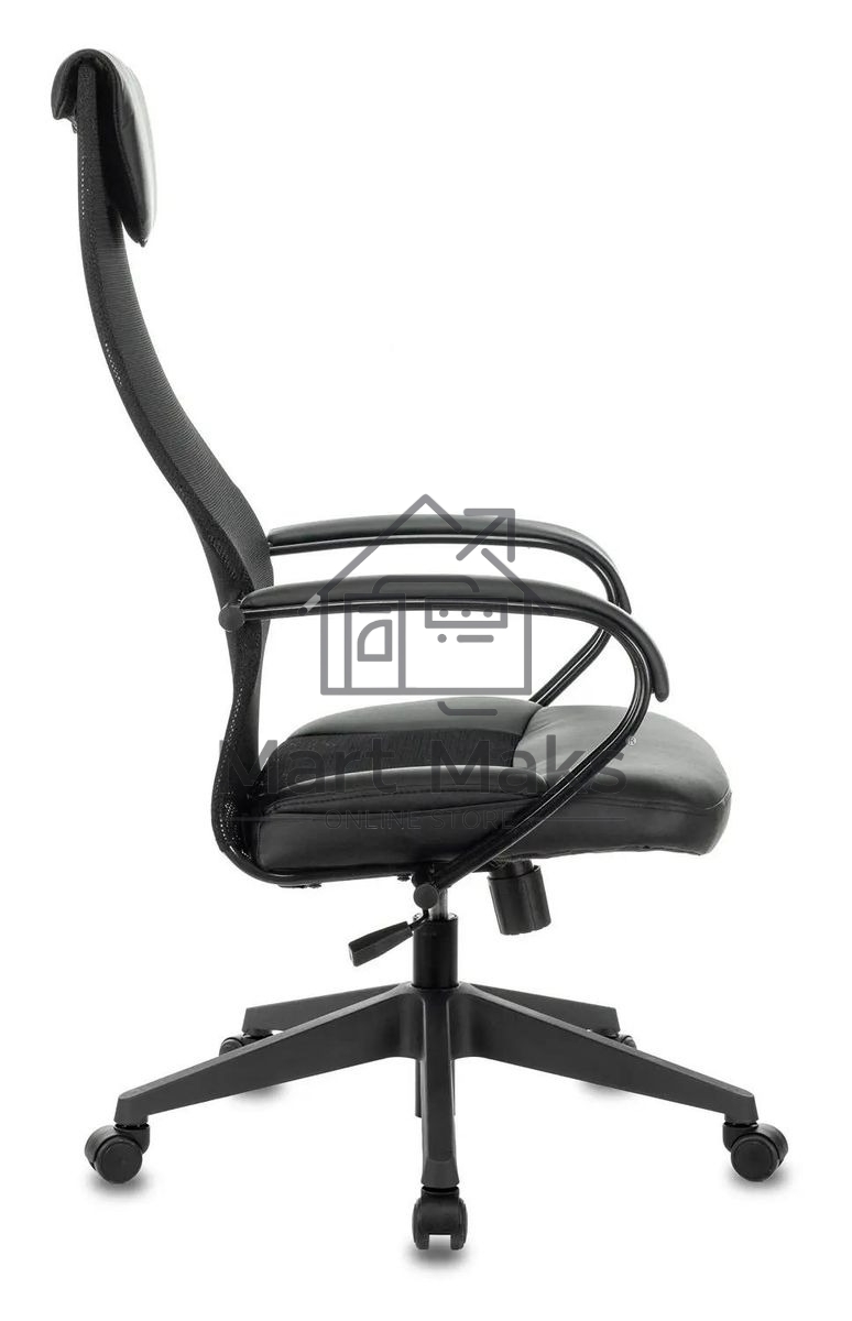 Кресло руководителя Бюрократ CH-608/BLACK TW-01 TW-11 черный, спинка сетка, искусст.кожа/ткань