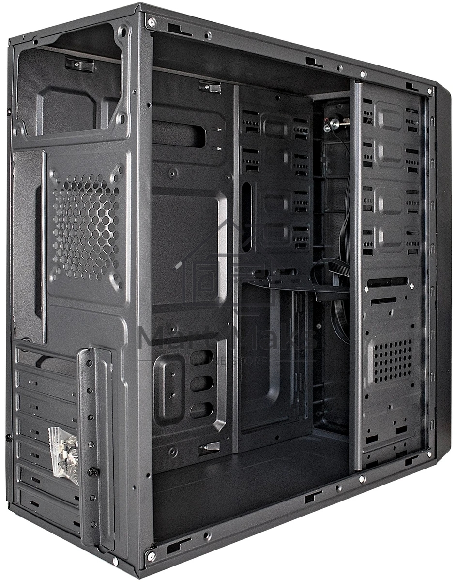 Компьютерный корпус Miditower ExeGate XP-401-UNS400 (ATX, БП UNS400 с вент. 12см, 2*USB, аудио, черный)
