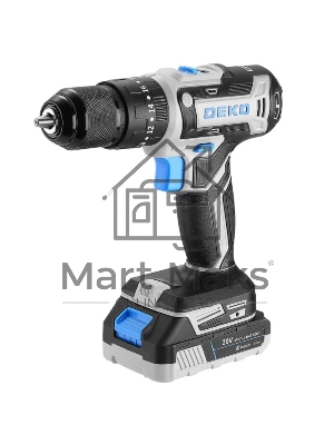 Дрель-шуруповерт Deko DKCID20FU-Li, 20 В, 2 Ач, 40 Нм, щеточный, ударный
