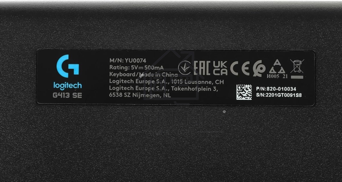 Клавиатура проводная Logitech Gaming Keyboard G413 SE Mechanical - RUS - USB - TACTILE SWITCH черный