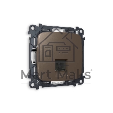 Комплект механизма компьютерной розетки OMEGA Темная бронза матовый RJ-45(8P8C) CAT6 с шторкой QUANT (OP6420, VM188) MO642010 Комплект механизма компьютерной розетки OMEGA Темная бронза матовый RJ-45(8P8C) CAT6 с шторкой QUANT (OP6420, VM188) MO642010