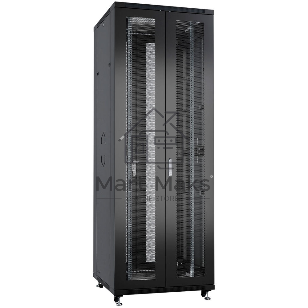Шкаф серверный напольный Cabeus ND-05C-42U80/120-BK IP20, 42U, 2055х800х1200 мм (ВхШхГ), дверь: перфорация, боковая панель: сплошная, разборный, чёрный