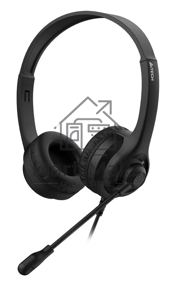Наушники с микрофоном A4Tech HU-8 черный 2м накладные USB оголовье