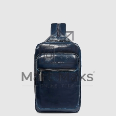 Рюкзак слинг мужской Piquadro Blue Square CA6589B2/BLU2, кожа, темно-синий