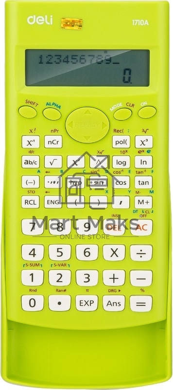 Калькулятор научный Deli E1710A/GRN зеленый 10+2-разр.
