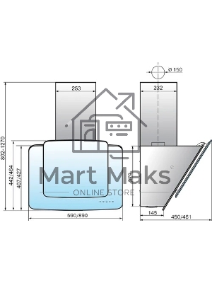 Вытяжка наклонная Elikor Кварц 90П-1000-Е4Д белый, 89 см, 1000 куб. м/ч, 59 дБ
