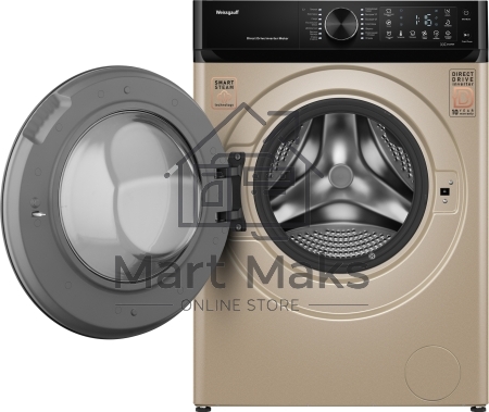 Стиральная машина Weissgauff WM 59411 Direct Drive Inverter Steam Champagne золотистая, загрузка фронтальная 11кг, 1400 об/мин., класс: A+++