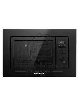 Встраиваемая микроволновая печь Kuppersberg HMW 621 B, объем 20 л, мощность 800 Вт, 5 уровней мощности, гриль, 8 автоматических программ, размораживание, кнопочное управление/утапливаемый поворотный переключатель, черный
