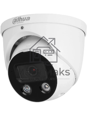 Уличная купольная IP-видеокамера TiOC DAHUA DH-IPC-HDW3849HP-AS-PV-0280B-S5 с ИИ и активным сдерживанием 8Мп; 1/2.7” CMOS; объектив 2.8мм, видеоаналитика, ИК 30м, LED 30м, IP67, корпус: металл