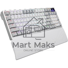 Клавиатура ASUS ROG Azoth 96 HE гибридная, USB Type-C, Bluetooth, радиоканал, белый