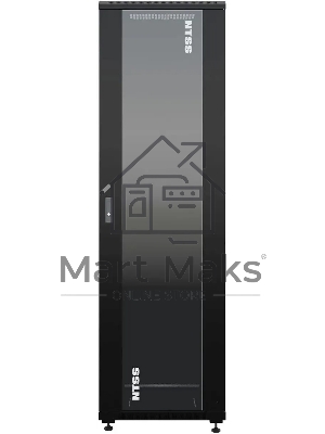Шкаф коммутационный NTSS Премиум (NTSS-R42U6060GS-BL) напольный 42U 600x600мм пер.дв.стекл металл 900кг черный 510мм 86кг 1987мм IP20 сталь
