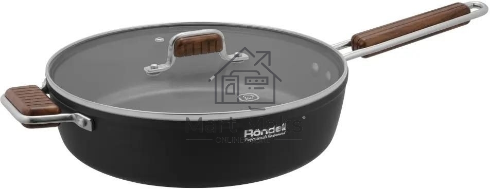 Сотейник Rondell Fjord RDA-1799, 28см, с крышкой, черный