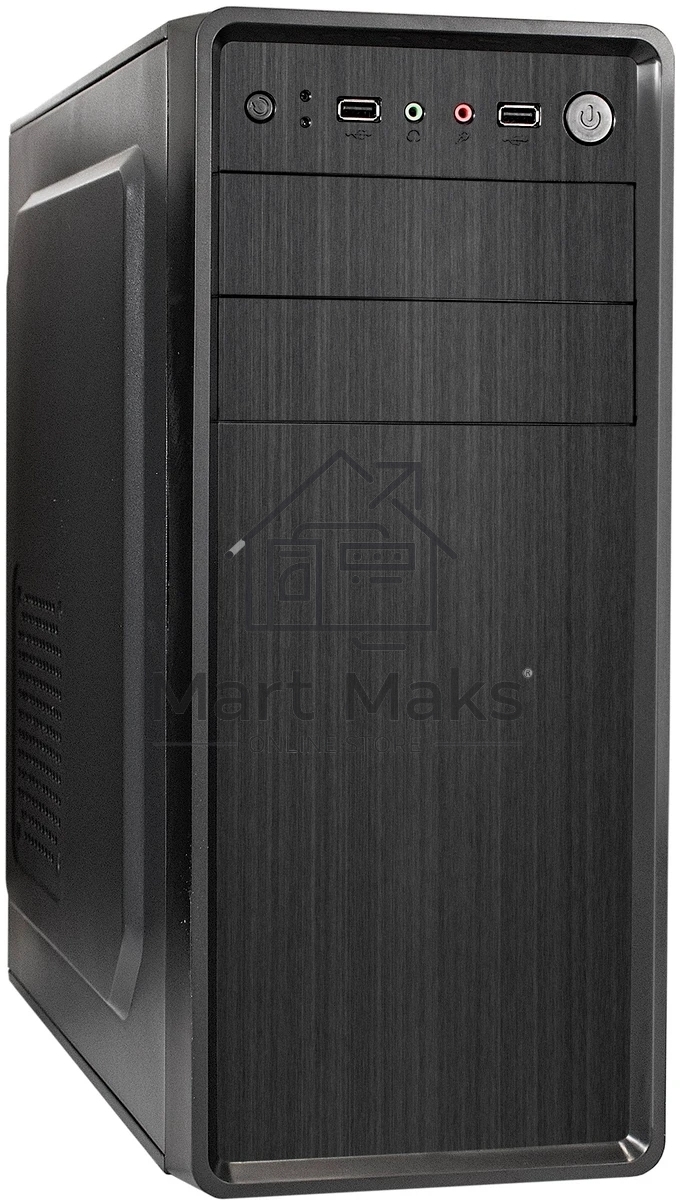 Компьютерный корпус Miditower ExeGate XP-401-UNS400 (ATX, БП UNS400 с вент. 12см, 2*USB, аудио, черный)