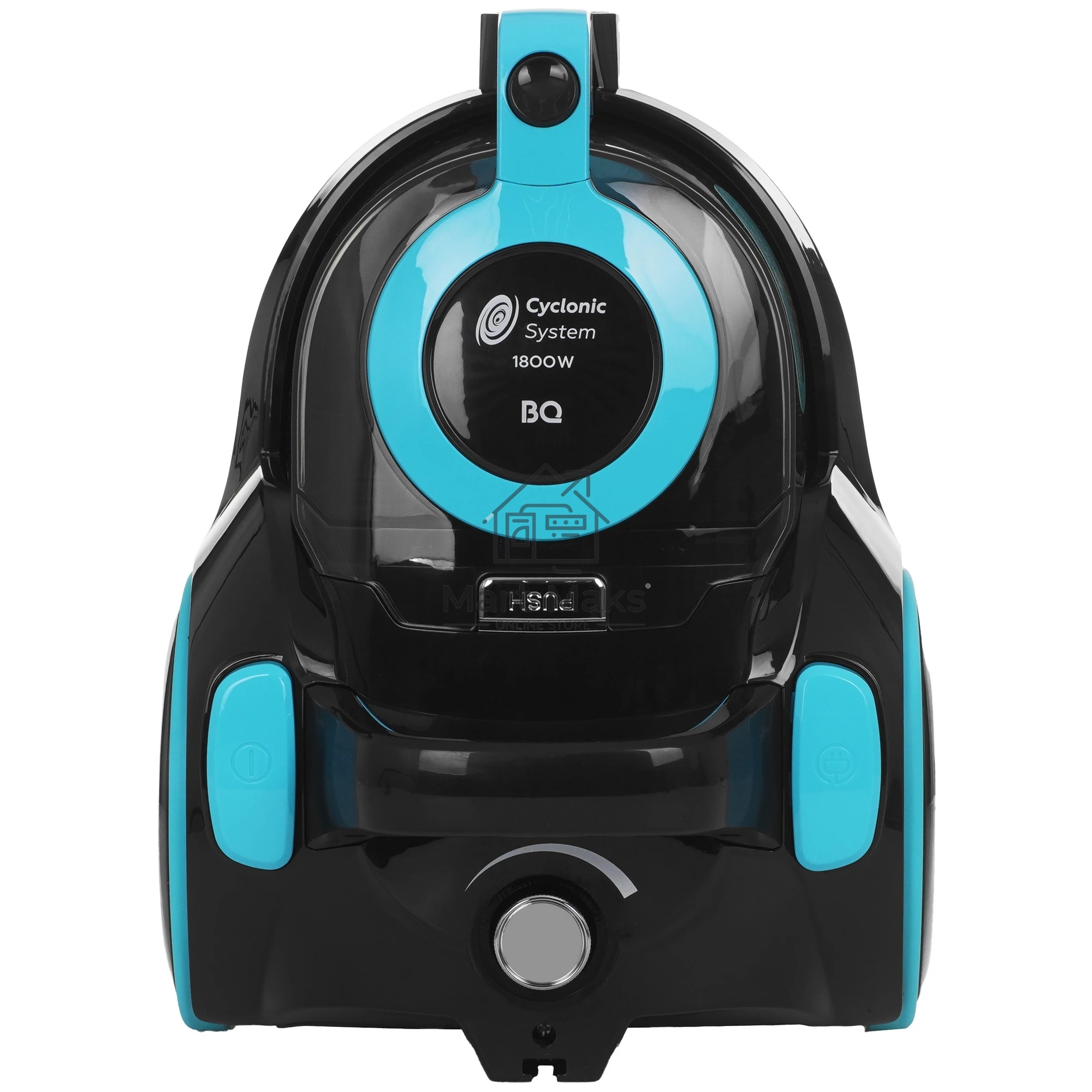 Пылесос BQ VC1810C черный/голубой, 380/1800 Вт, уборка сухая, пылесборник циклон 2.5 л