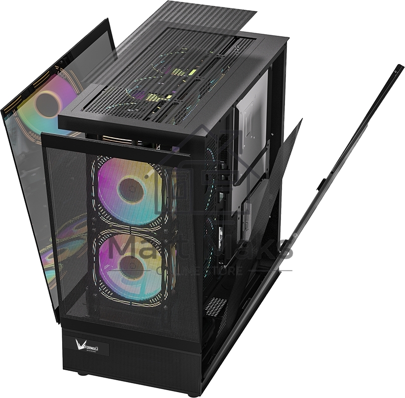 Компьютерный корпус AeroCool / Formula Crystal Z8 COSMIC черный без БП ATX 3x120mm 5x140mm 1xUSB2.0 1xUSB3.0 1xUSB3.1 audio bott PSU