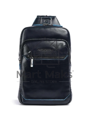 Рюкзак слинг мужской Piquadro Blue Square CA6589B2/BLU2, кожа, темно-синий