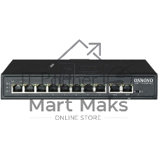 Коммутатор Osnovo SW-21000/A(120W), 10×100 Мбит/с (8×PoE), неуправляемый