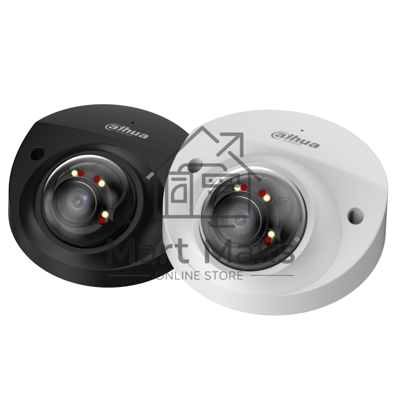 Уличная мини-купольная IP-видеокамера DAHUA DH-IPC-HDBW2449FP-AS-IL-0360B Smart Dual Light с ИИ 4Мп, 1/2.9” CMOS, объектив 3.6мм, видеоаналитика, ИК до 30м, LED до 30м, IP67, корпус: металл