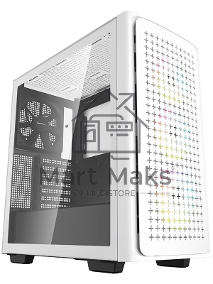 Компьютерный корпус Deepcool CK560 WH без БП, боковое окно (закаленное стекло), 3xARGB LED 120мм вентилятора спереди и 1x140мм вентилятор сзади, белый, ATX