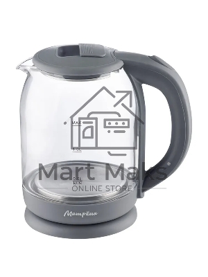 Чайник электрический МАТРЕНА MA-007 1,8л,стекло,пластик, серый (105225)