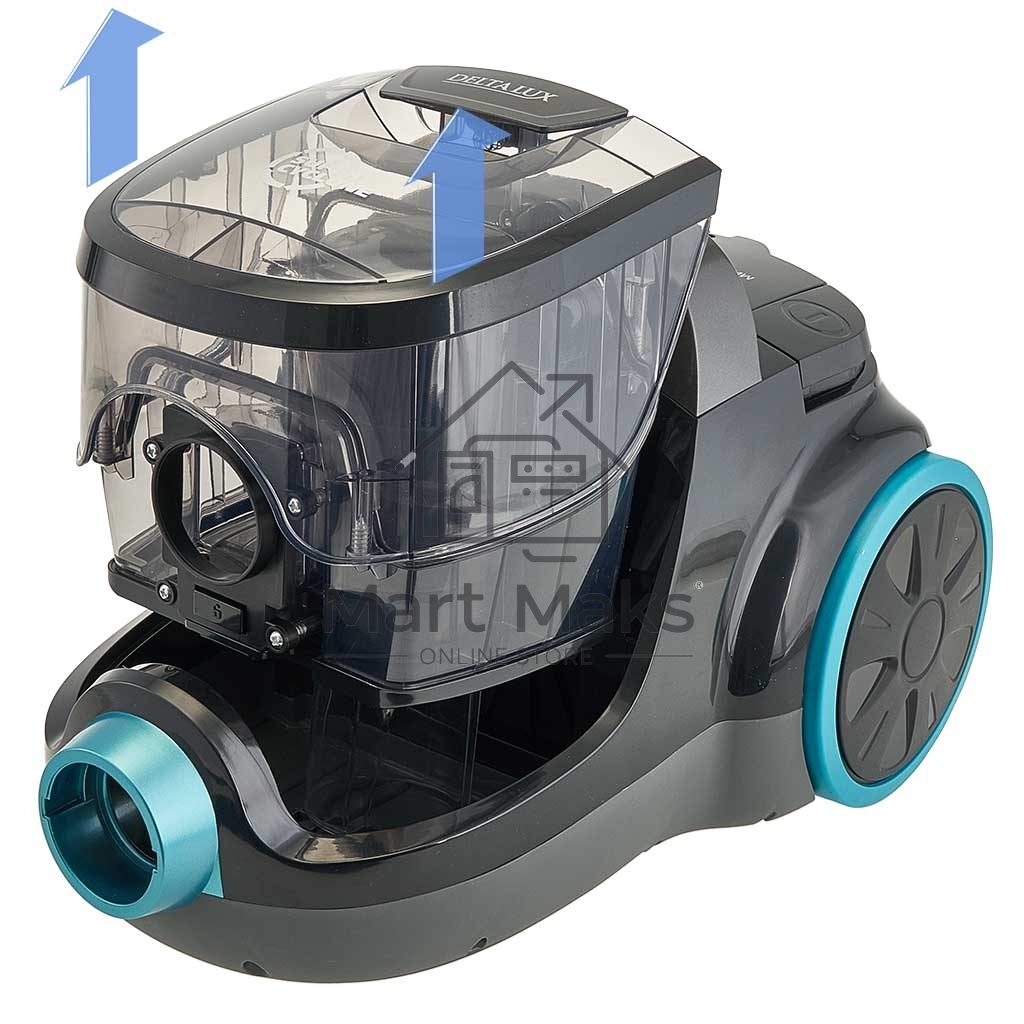 Пылесос DELTA LUX DL-0836 черный с бирюзовым