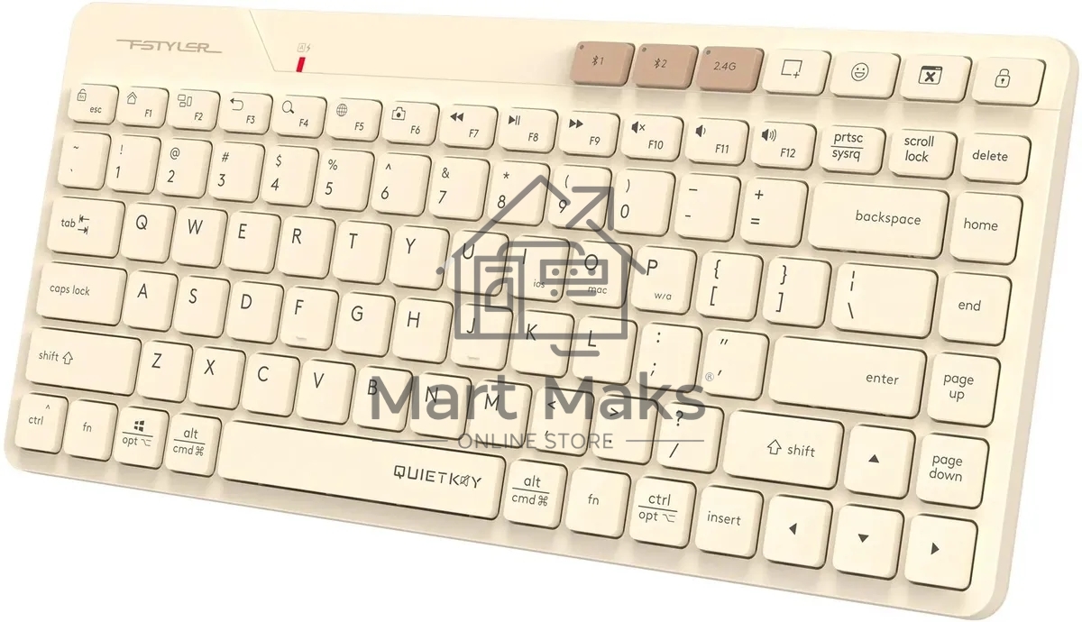 Клавиатура A4Tech Fstyler FBK26C AS беспроводная, USB, Bluetooth/Радиоканал, бежевый