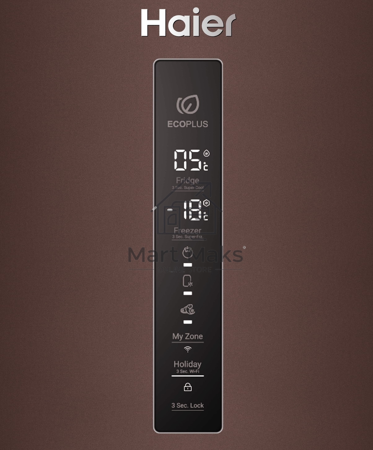 Холодильник Haier C4F740CLBGU1 коричневый двухкамерный 286/115л морозилка снизу, No Frost