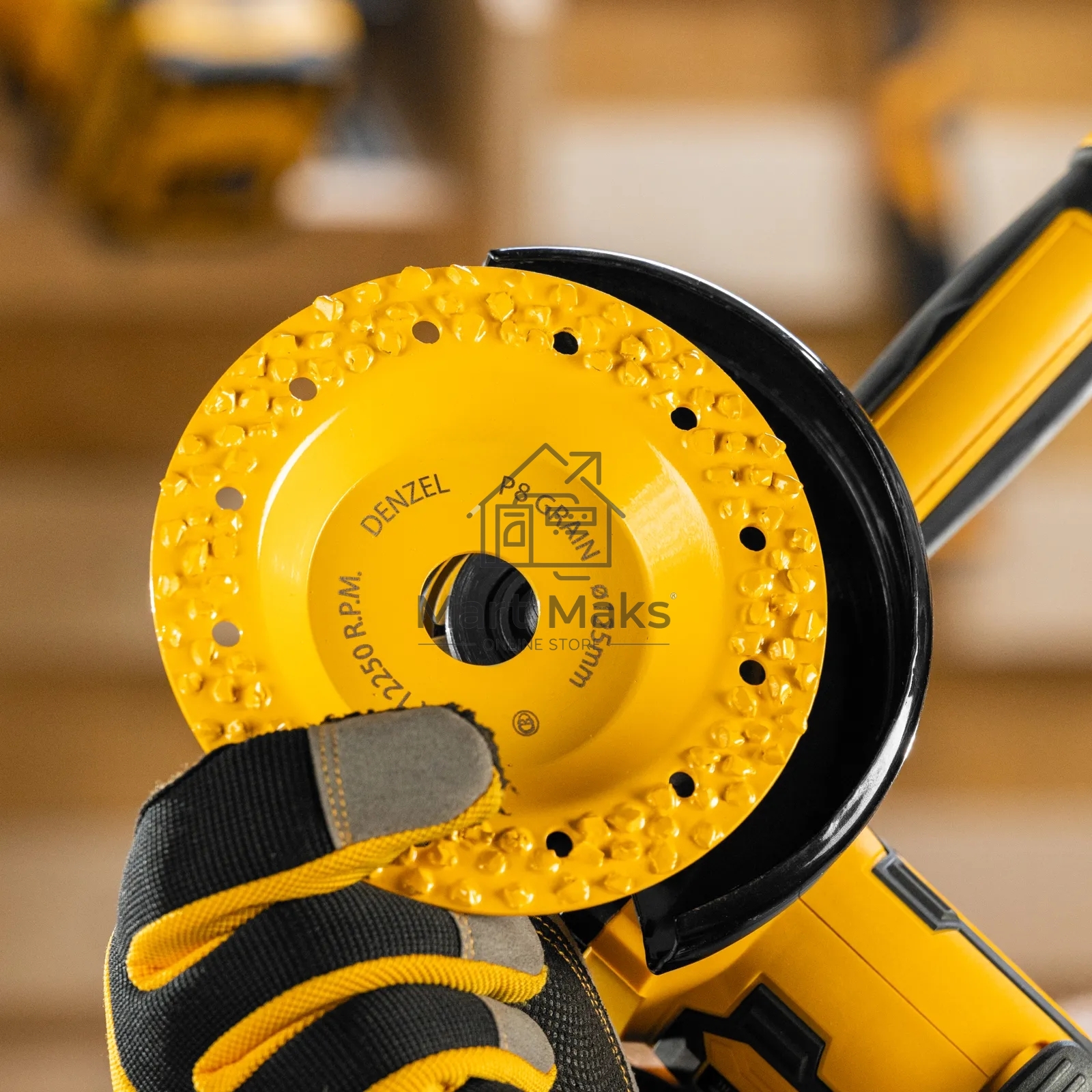 Чашка твердосплавная зачистная Denzel 125 мм, плоская, крупное зерно #8