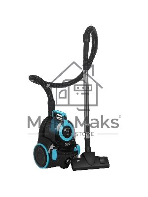 Пылесос BQ VC1810C черный/голубой, 380/1800 Вт, уборка сухая, пылесборник циклон 2.5 л