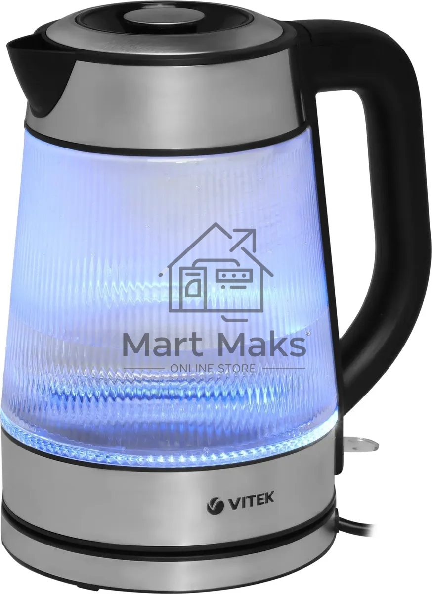 Чайник электрический Vitek VT-7017, 1.8л, 2200Вт, прозрачный, корпус: стекло