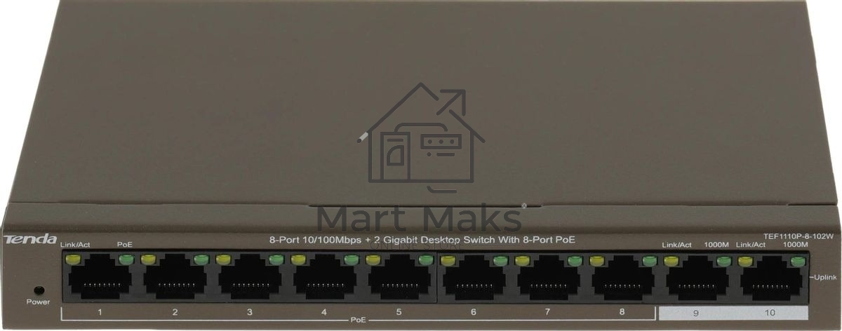 Коммутатор TENDA TEF1110P-8-102W 8PORT 100M 8POE