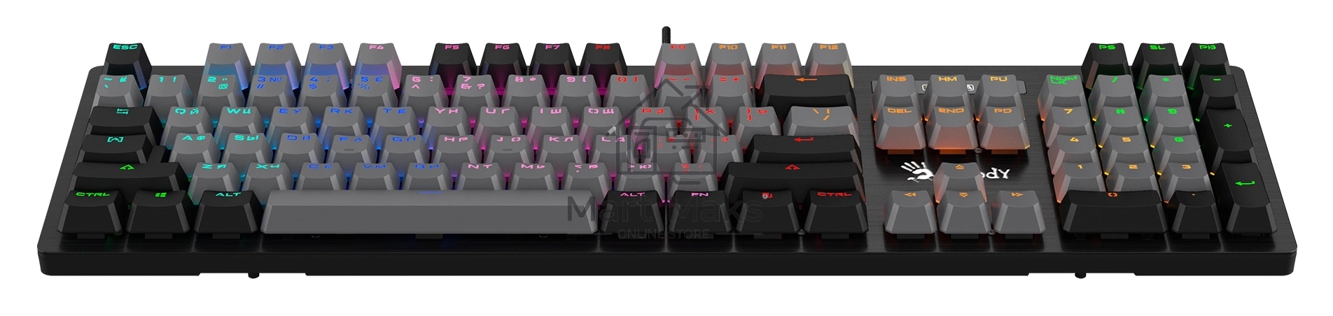 Клавиатура проводная A4Tech Bloody B828N USB черный/серый