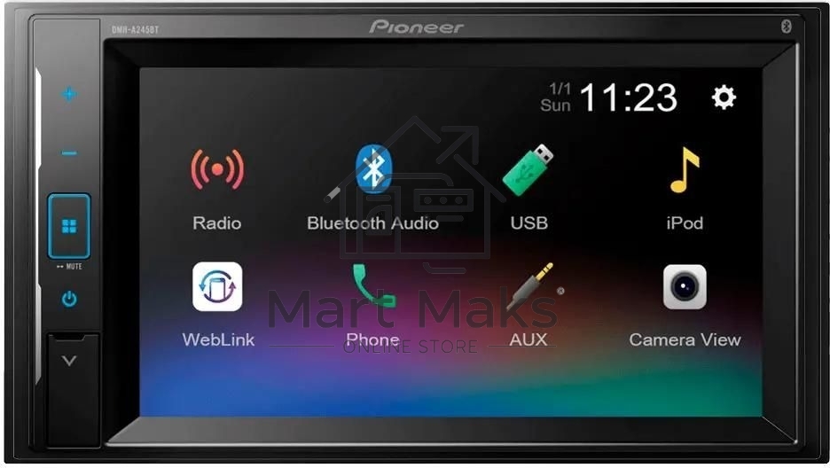 Автомагнитола Pioneer DMH-A245BT, 2 DIN, 6.2