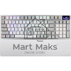 Клавиатура ASUS ROG Azoth 96 HE гибридная, USB Type-C, Bluetooth, радиоканал, белый