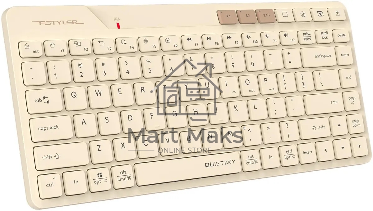 Клавиатура A4Tech Fstyler FBK26C AS беспроводная, USB, Bluetooth/Радиоканал, бежевый