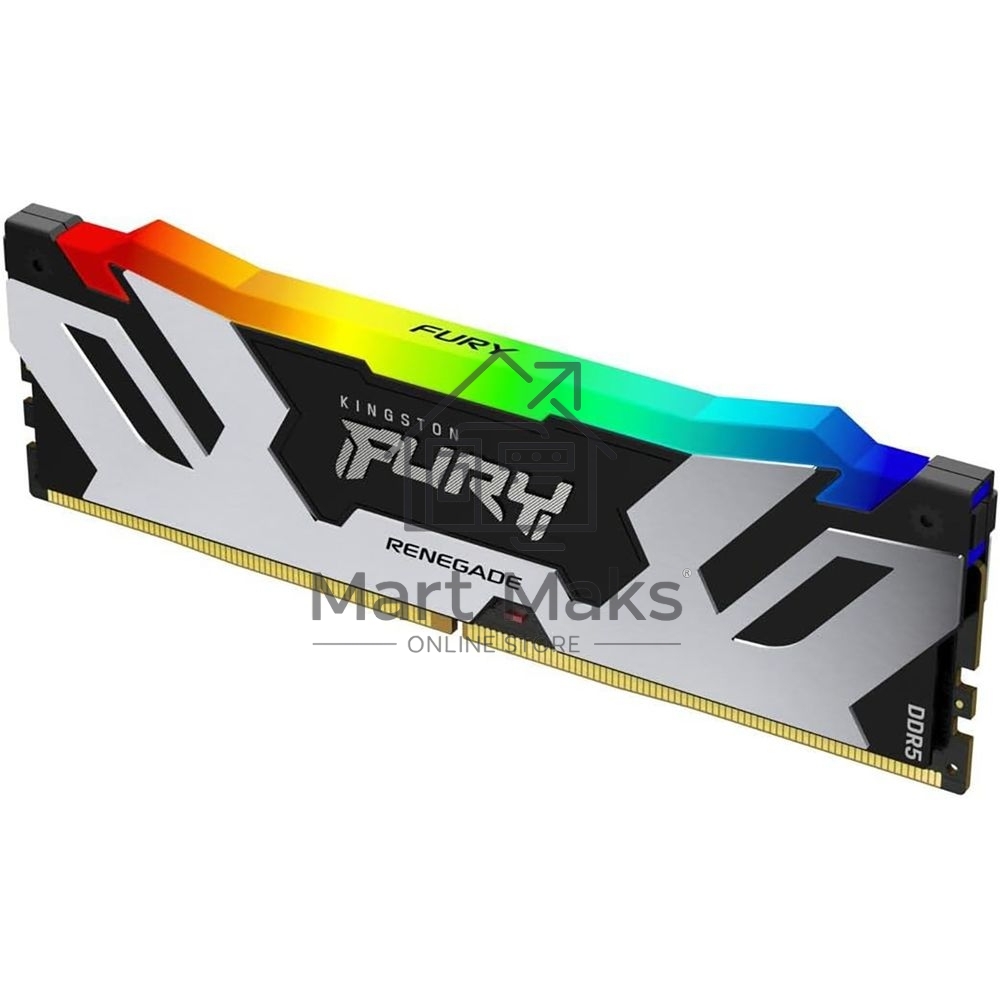 Оперативная память Kingston Fury Renegade, DDR5, 32GB (2x16GB), 8000MHz, CL38, DIMM, радиатор, RGB, серебристый/черный