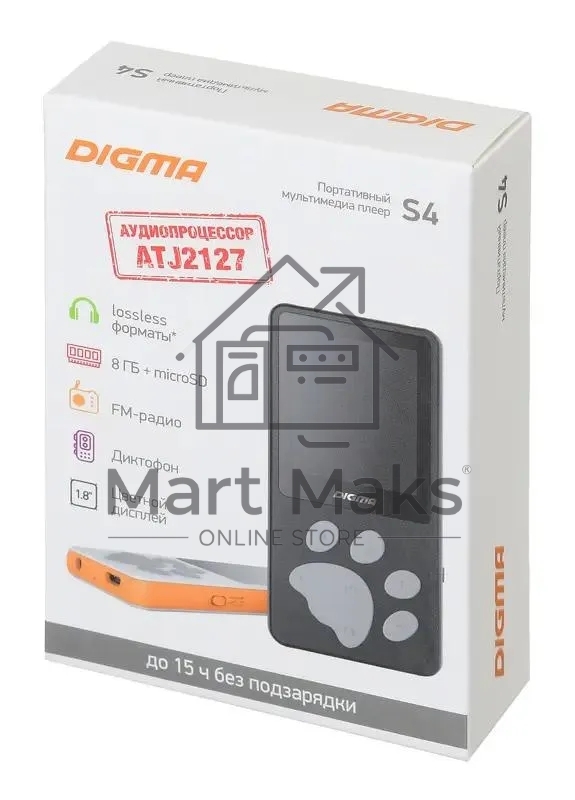 Плеер Hi-Fi Flash Digma S4 8Gb черный/серый/1.8