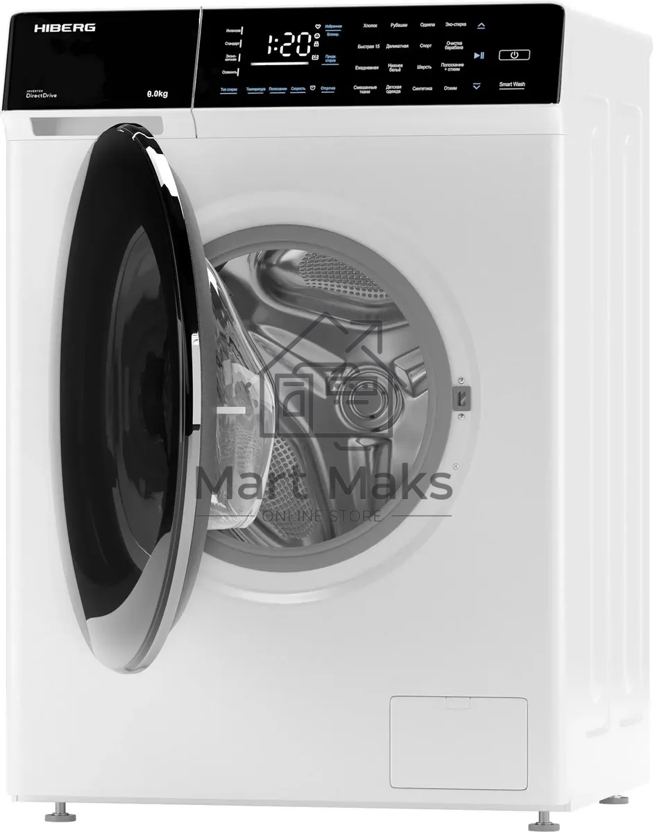 Стиральная машина HIBERG i-DDQ9-812 W белый, загр. фронтальная макс.: 8 кг 1200 об/мин класс: А+++