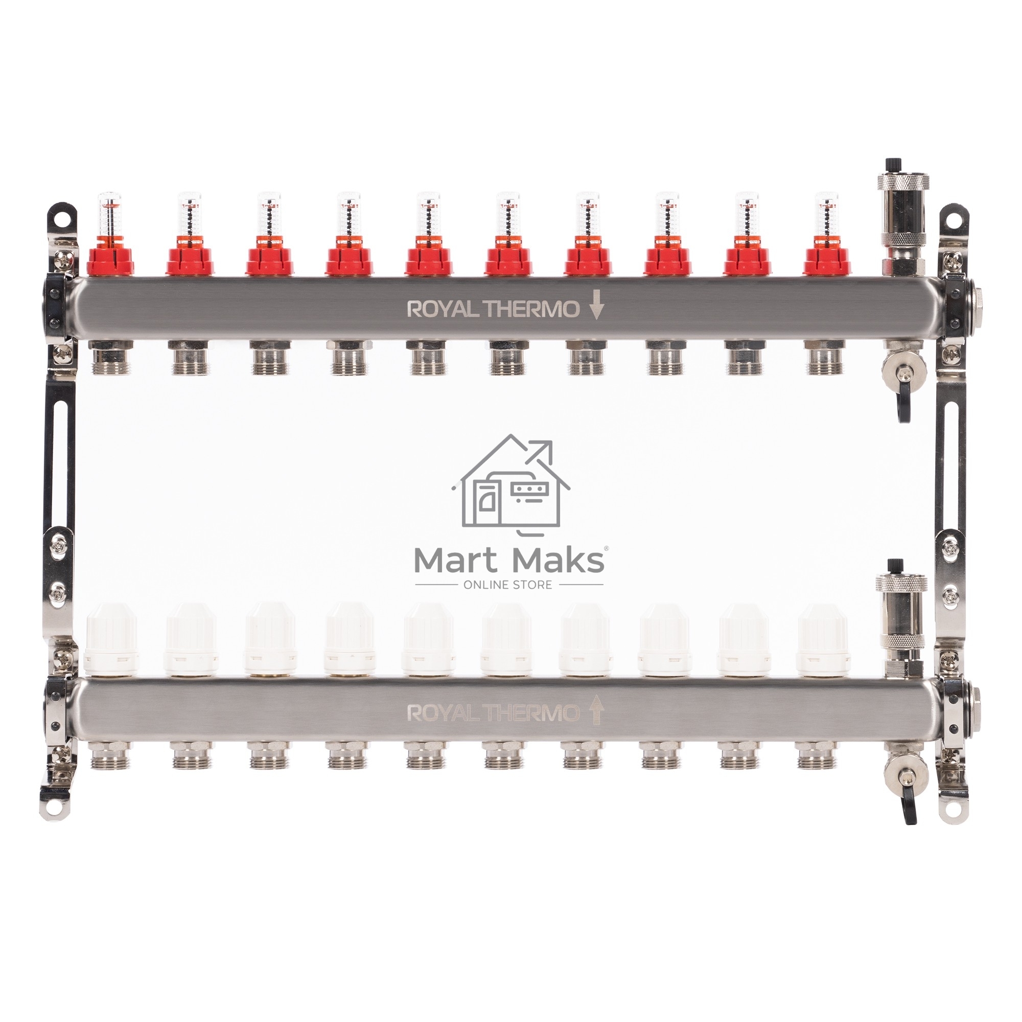 Коллектор Royal Thermo нерж. в сборе с расходомерами 1