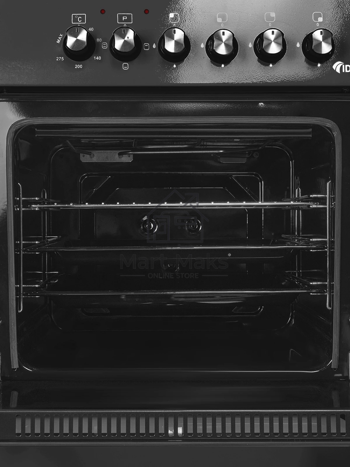Плита комбинированная IDEAL L 110 черный, конфорок 4 газовых, духовка 65 л, 60 см x 85 см x 60 см