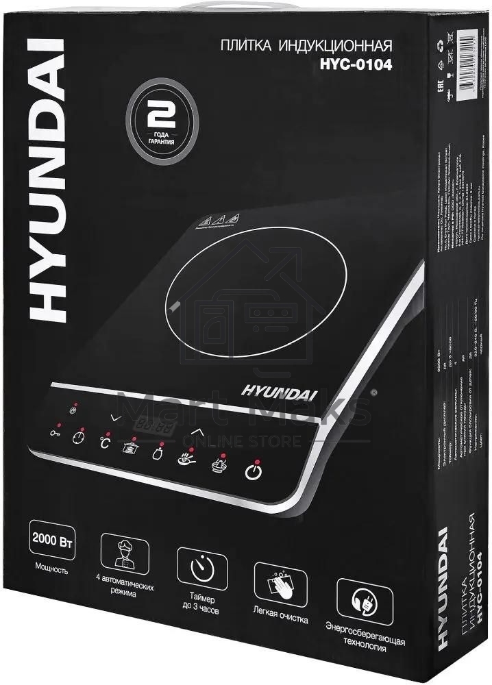 Плита настольная электрическая Hyundai HYC-0104 черный стеклокерамика (настольная)