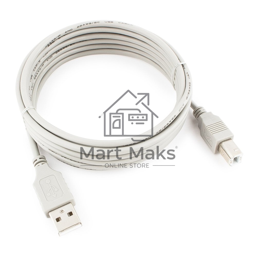 Кабель USB 2.0 Cablexpert CC-USB2-AMBM-10-N, AM/BM, медь, 3.0м, пакет