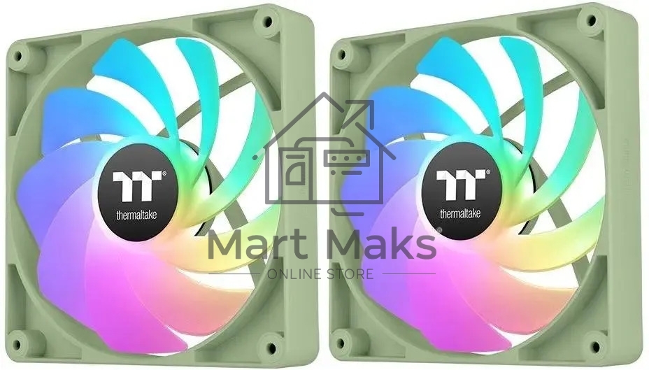 Комплект вентиляторов для корпуса Thermaltake CT120 Reverse ARGB (2 шт.) зеленый, 120 мм, 2000 об/мин, 31.2 дБ, 4 pin