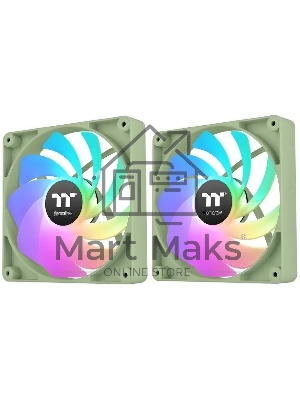 Комплект вентиляторов для корпуса Thermaltake CT120 Reverse ARGB (2 шт.) зеленый, 120 мм, 2000 об/мин, 31.2 дБ, 4 pin