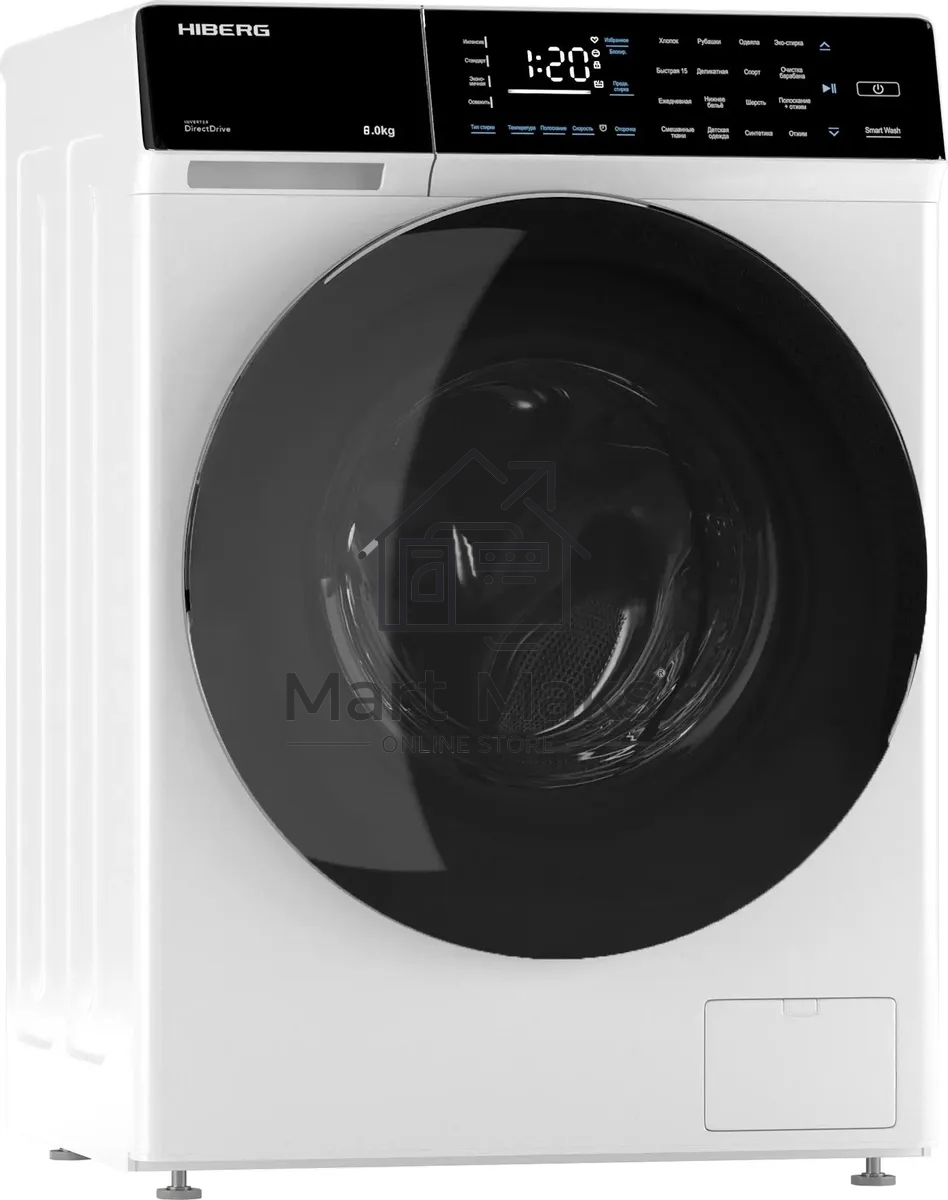 Стиральная машина HIBERG i-DDQ9-812 W белый, загр. фронтальная макс.: 8 кг 1200 об/мин класс: А+++