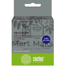 Картридж ленточный Cactus CS-LT-91204 черный шрифт, зеленый фон (12 мм, 4 м) для Dymo Letra Tag LT-100H